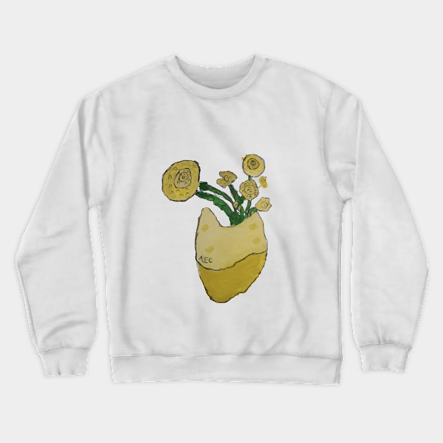 Vincent's Sunflowers Crewneck Sweatshirt by KGBuchanan